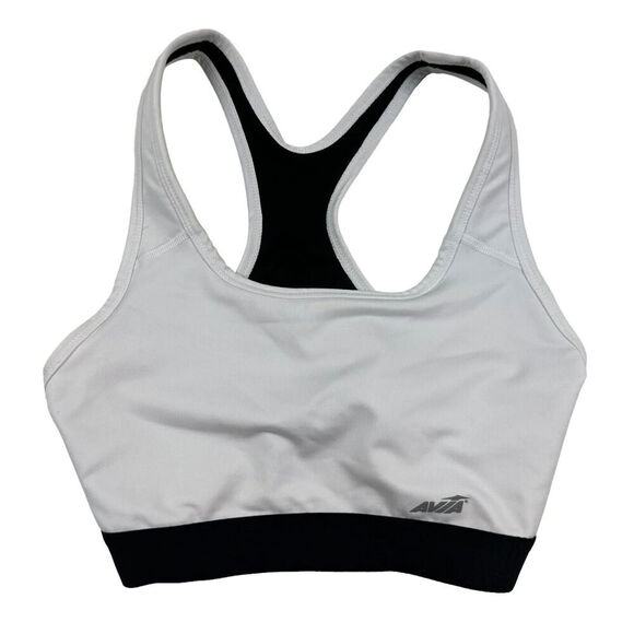 Avia Women's White Black Racerback Sport Bra Size Small 4-6 No Padding Active - Picture 1 of 6